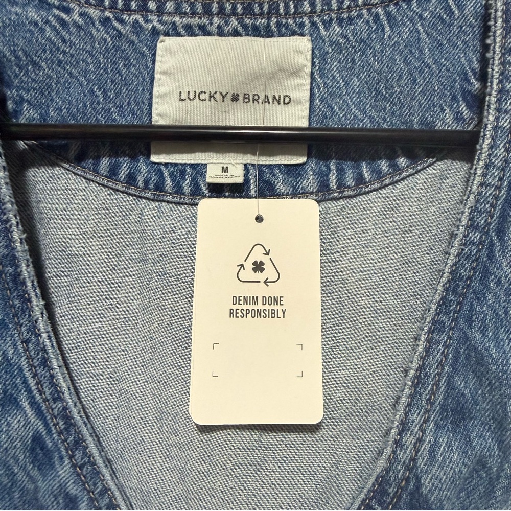 Lucky Brand Denim Button Front Vest Top | Size M - Picture 3 of 3